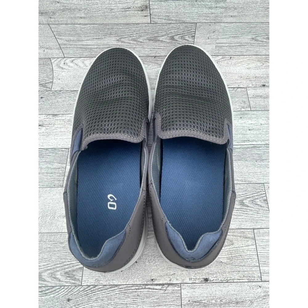 OluKai Lae'ahi Men Sz 10.5 Dark Grey Mesh Slip On Sneakers 10443-PVPV Pavement‎